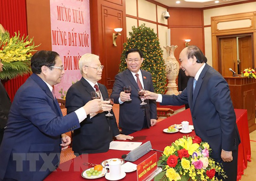 Tổng Bí thư Nguyễn Phú Trọng gặp mặt, chúc Tết lãnh đạo, nguyên lãnh đạo Đảng, Nhà nước  