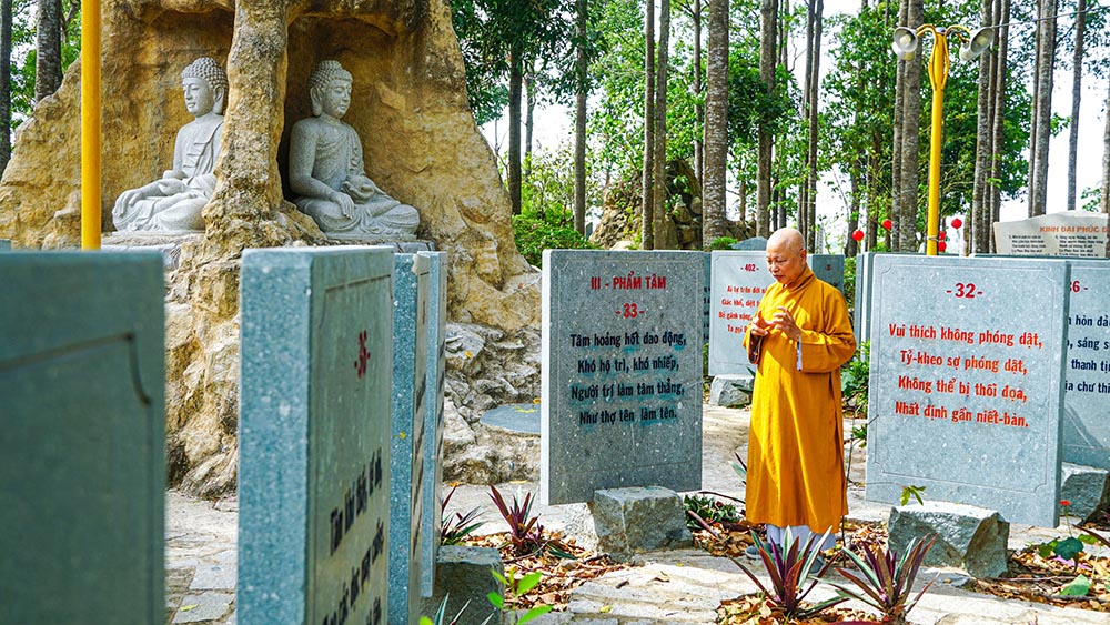 Vườn kinh đá độc nhất Việt Nam nằm trong ngôi chùa cổ ở miền Tây 
