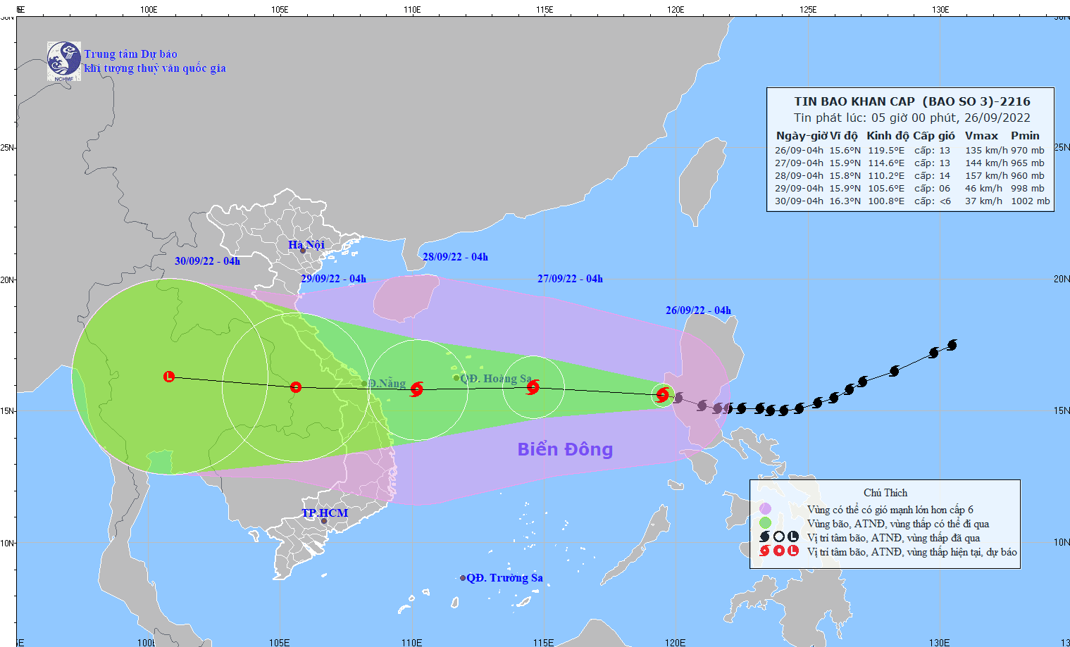 Bão Noru với gió giật cấp 14 tại Biển Đông, tàu thuyền trong vùng nguy hiểm nguy cơ bị sóng lớn và lốc xoáy 