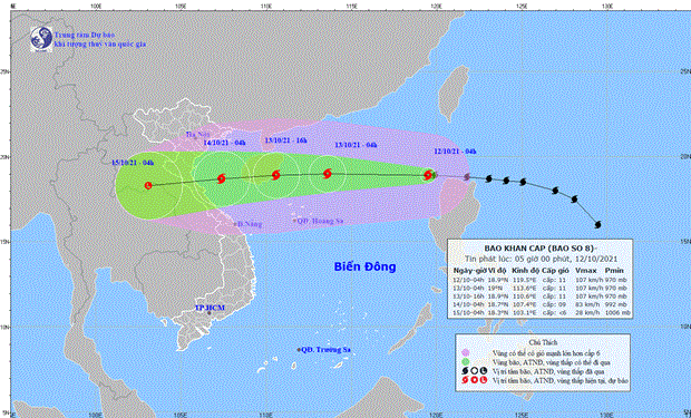 Bão Kompasu vào Biển Đông trở thành cơn bão số 8, mưa lớn diện rộng