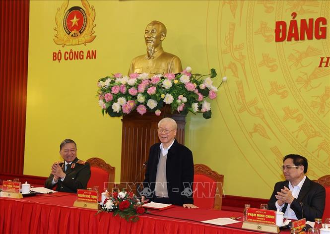 Tổng Bí thư Nguyễn Phú Trọng dự Hội nghị Đảng ủy Công an Trung ương